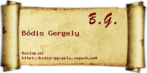 Bódis Gergely névjegykártya