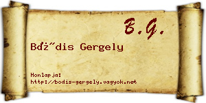 Bódis Gergely névjegykártya